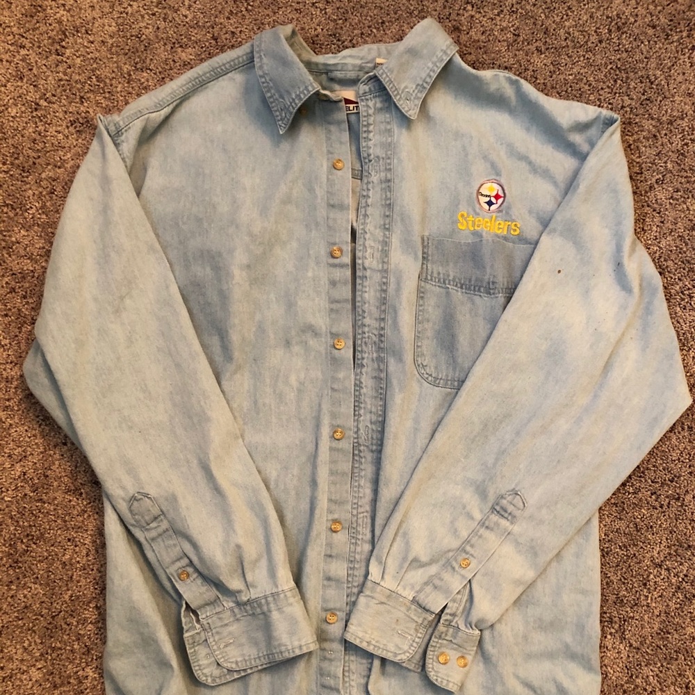 vintage steelers denim shirt